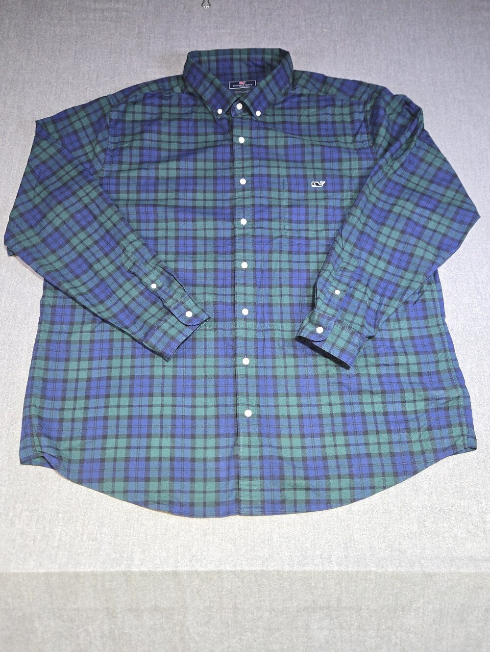 ​Vineyard Vines Mens 2XT Tucker Shirt Black Watch Tartan Plaid Button Down